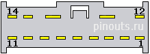 14 pin BOSE external Amplifier audio connector view and layout