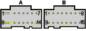 30 pin (14+16) Chevrolet Car Stereo proprietary connector view and layout